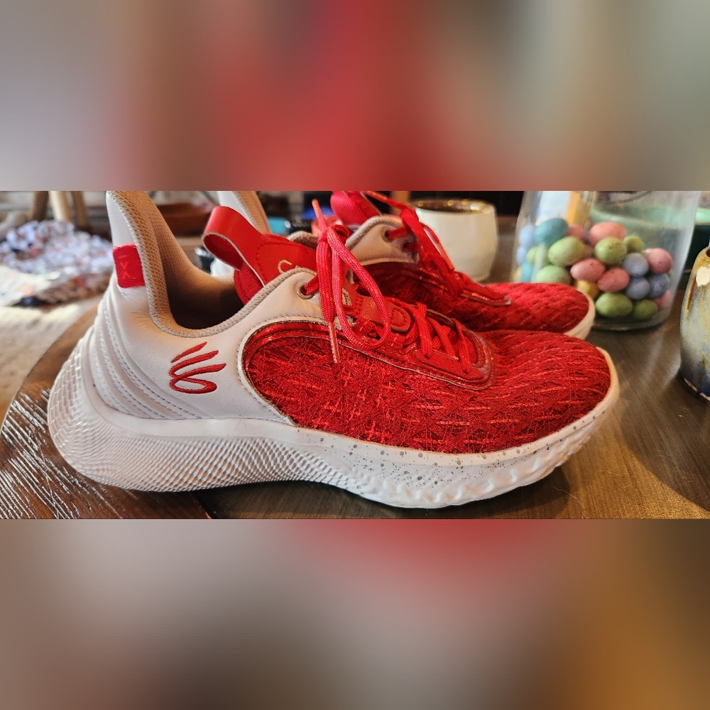 Mens Under Armour Curry Flow 9 red basketball shoes